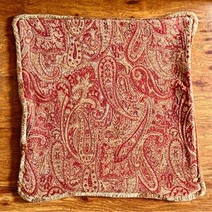Restoration Hardware Italian paisley tapestry fringe pillow sham
